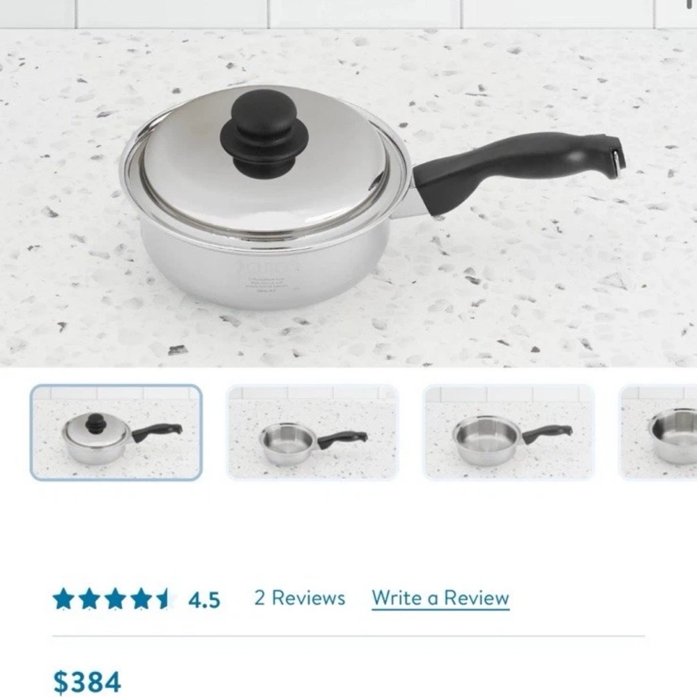 Cutco Stainless Steel Saucepan with Black Handle - Picture 5 of 5